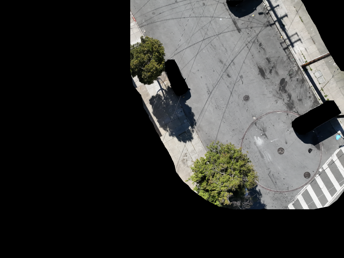 Follow-up aerial image showing current condition of a previously detected dumpsite